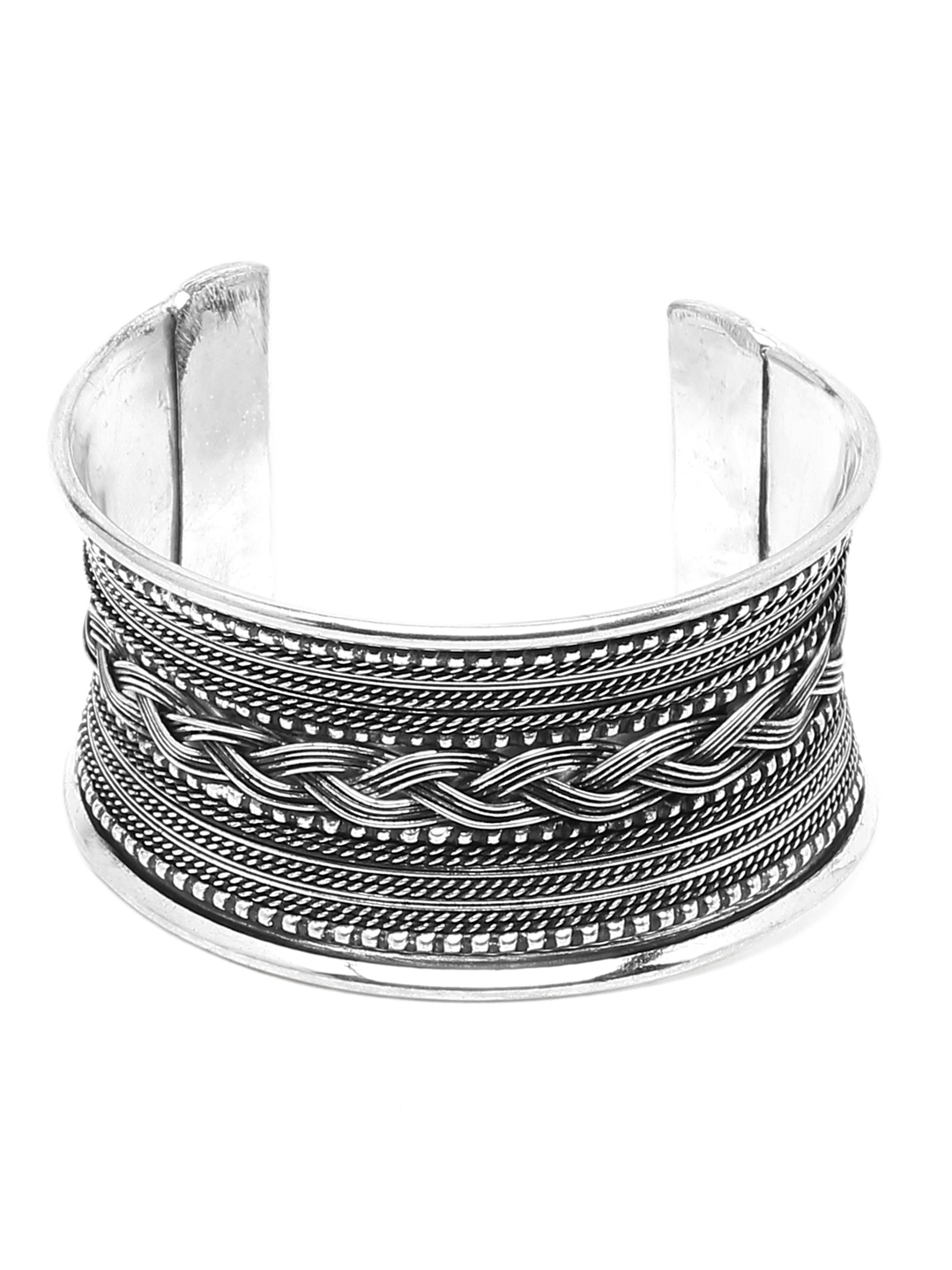 YouBella Jewellery Celebrity Inspired Silver Plated Cuff Bracelet for Girls and Women